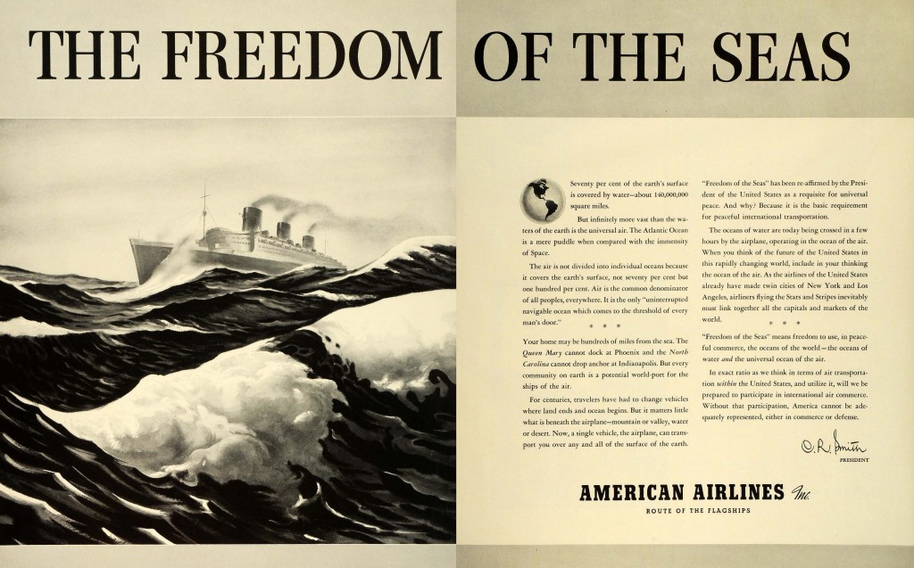 American Airlines, Inc., "The Freedom of the Seas," 1941.